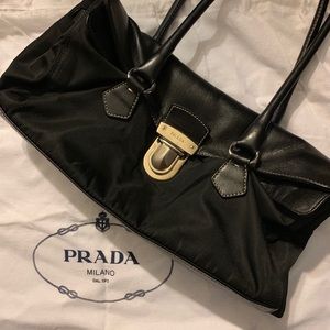 Prada Leather and Nylon Shoulder Bag